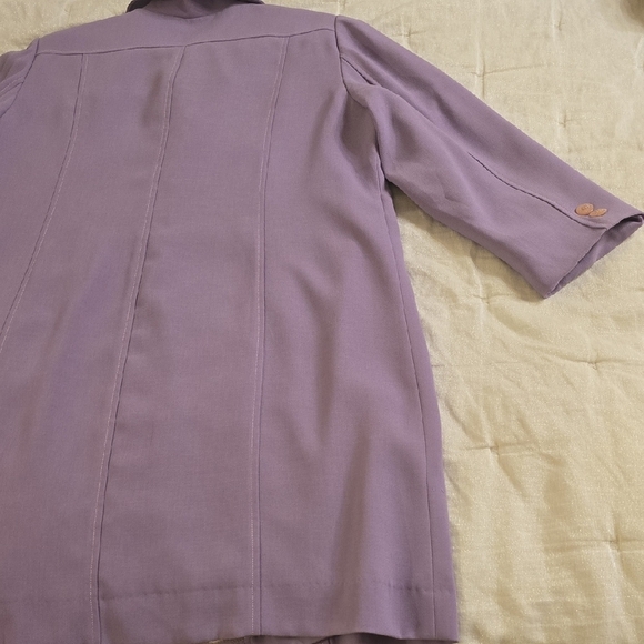 FOX LADY Elegant Purple Trench Coat with Tailored Fit - Picture 12 of 13